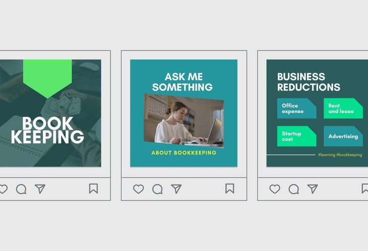 Ladystrategist 30 Bookkeeping Instagram Post Editable Canva Templates V2 instagram canva templates social media templates etsy free canva templates