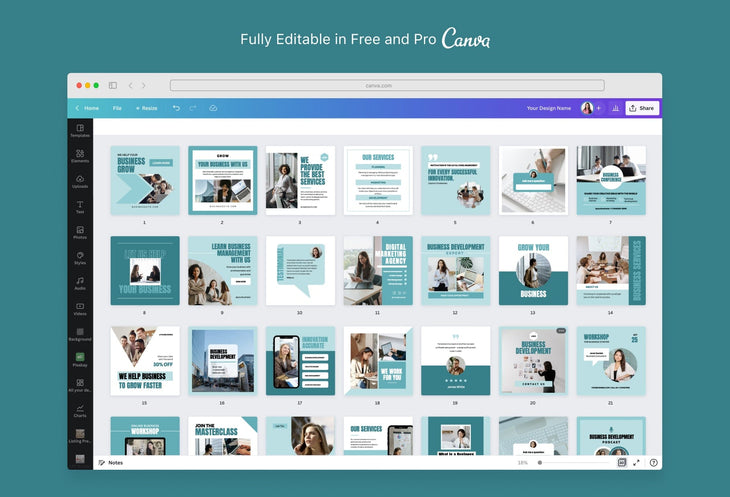 Ladystrategist 30 Business Development Instagram Post Canva Templates instagram canva templates social media templates etsy free canva templates