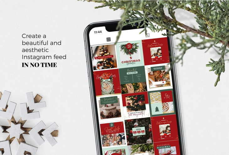 Ladystrategist 30 Christmas Instagram Post Canva Templates V2 instagram canva templates social media templates etsy free canva templates