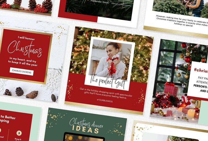 Ladystrategist 30 Christmas Instagram Post Canva Templates V2 instagram canva templates social media templates etsy free canva templates