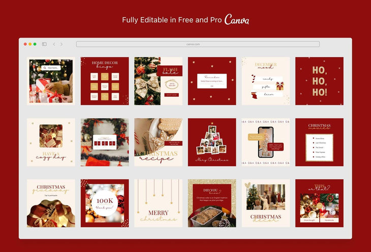 Ladystrategist 30 Christmas Instagram Post Canva Templates V5 instagram canva templates social media templates etsy free canva templates