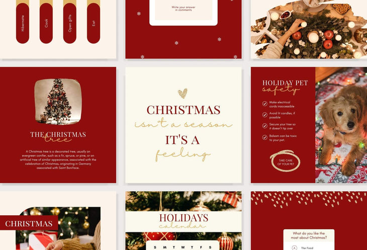 Ladystrategist 30 Christmas Instagram Post Canva Templates V5 instagram canva templates social media templates etsy free canva templates