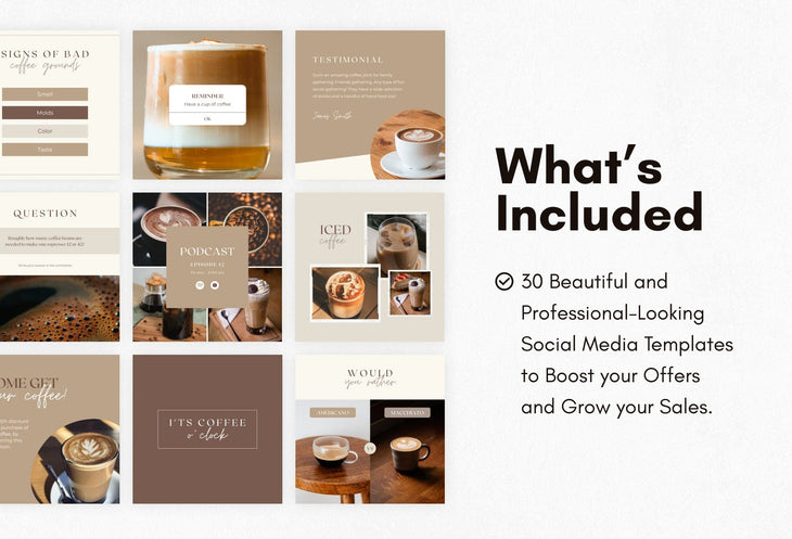 Ladystrategist 30 Coffeehouse Instagram Engagement Post Canva Templates V2 instagram canva templates social media templates etsy free canva templates