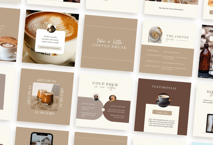 Ladystrategist 30 Coffeehouse Instagram Engagement Post Canva Templates V2 instagram canva templates social media templates etsy free canva templates