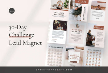 Ladystrategist 30-Day Challenge Lead Magnet Template instagram canva templates social media templates etsy free canva templates