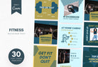 Ladystrategist 30 Fitness Instagram Post Canva Templates V2 instagram canva templates social media templates etsy free canva templates