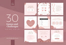 Ladystrategist 30 Games and Challenges Rose Gold Instagram Engagement Booster Post Canva Templates instagram canva templates social media templates etsy free canva templates