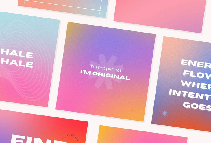 Ladystrategist 30 Gradient Instagram Post Quotes Canva Templates instagram canva templates social media templates etsy free canva templates