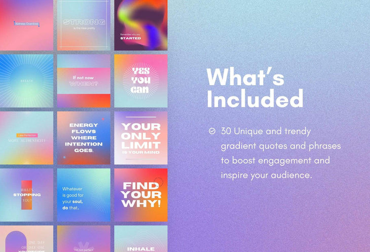 Ladystrategist 30 Gradient Instagram Post Quotes Canva Templates instagram canva templates social media templates etsy free canva templates
