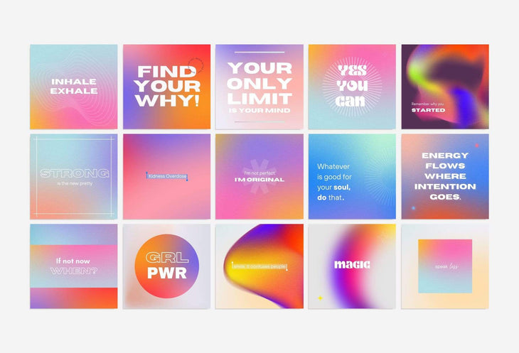 Ladystrategist 30 Gradient Instagram Post Quotes Canva Templates instagram canva templates social media templates etsy free canva templates