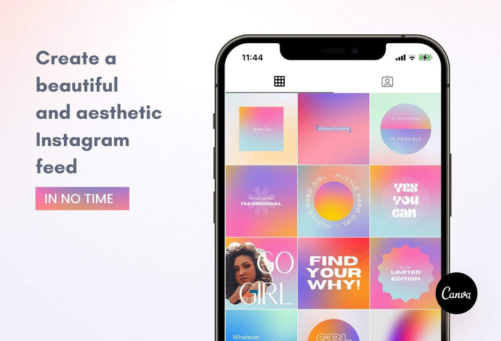 Ladystrategist 30 Gradient Instagram Post Quotes Canva Templates instagram canva templates social media templates etsy free canva templates