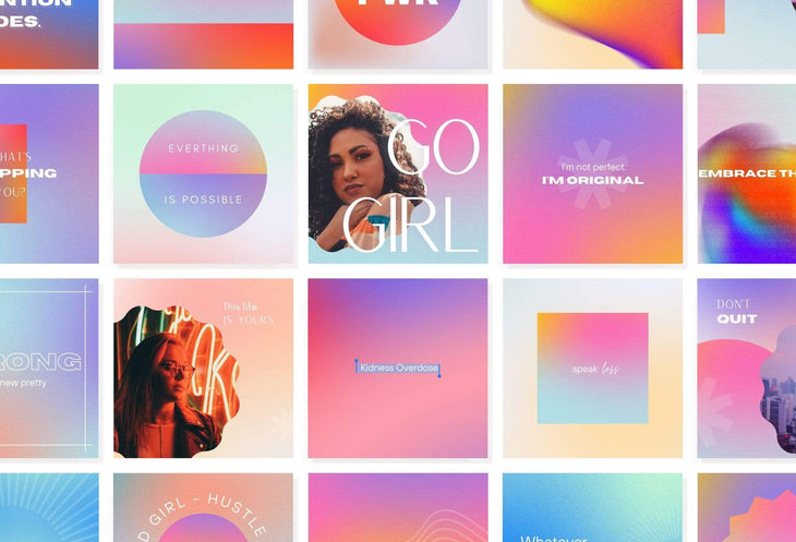 Ladystrategist 30 Gradient Instagram Post Quotes Canva Templates instagram canva templates social media templates etsy free canva templates