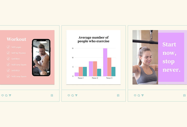 Ladystrategist 30 Gym Instagram Post Canva Templates instagram canva templates social media templates etsy free canva templates