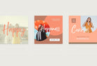 Ladystrategist 30 Happiness Instagram Post Canva Templates instagram canva templates social media templates etsy free canva templates