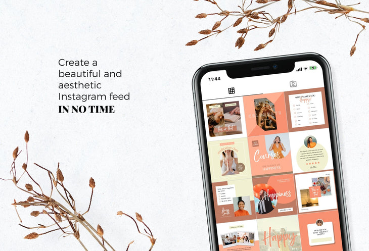 Ladystrategist 30 Happiness Instagram Post Canva Templates instagram canva templates social media templates etsy free canva templates