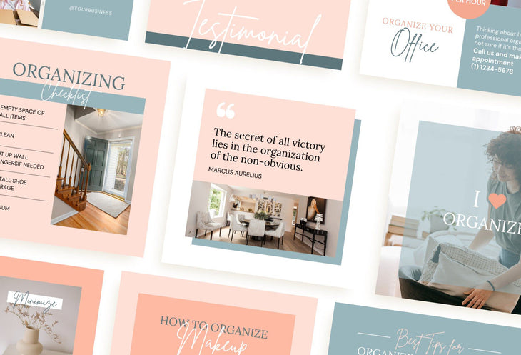 Ladystrategist 30 Home Organization Instagram Post Canva Templates instagram canva templates social media templates etsy free canva templates