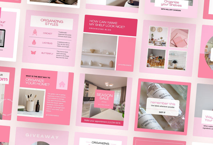 Ladystrategist 30 Home Organization Instagram Post Canva Templates V2 instagram canva templates social media templates etsy free canva templates