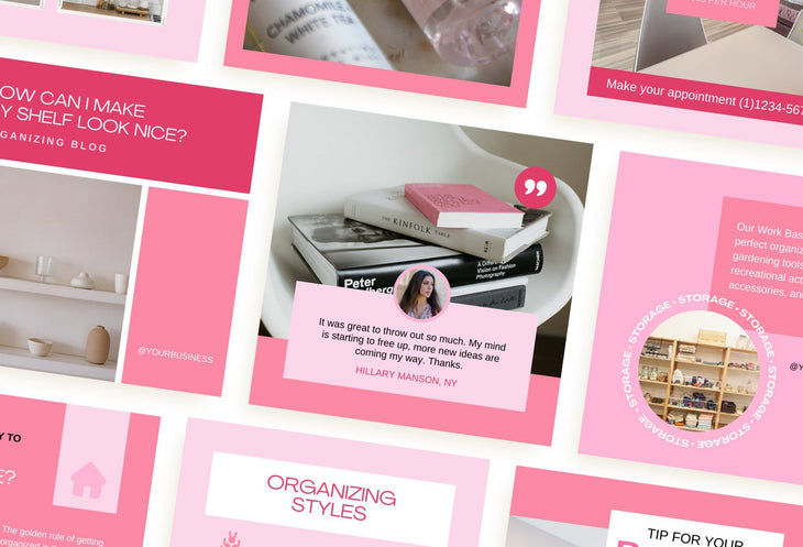 Ladystrategist 30 Home Organization Instagram Post Canva Templates V2 instagram canva templates social media templates etsy free canva templates