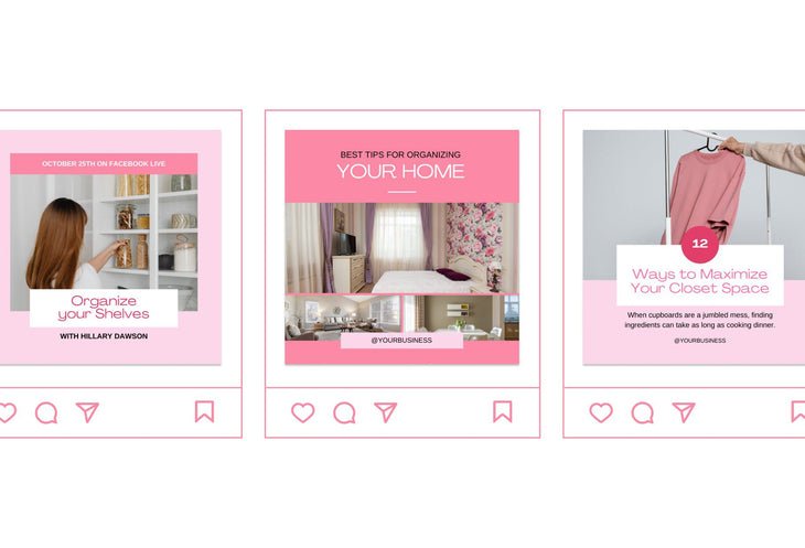 Ladystrategist 30 Home Organization Instagram Post Canva Templates V2 instagram canva templates social media templates etsy free canva templates