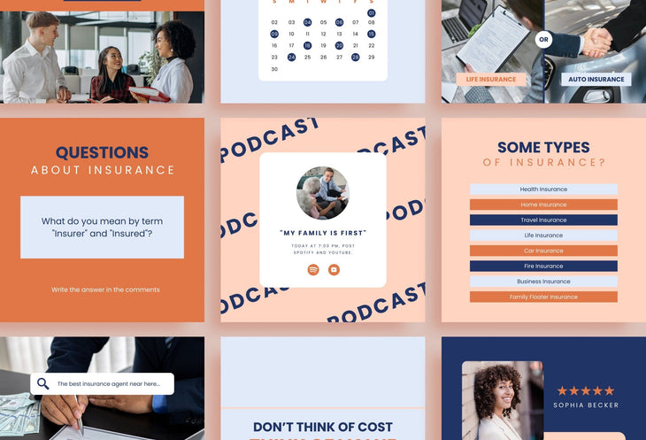 Ladystrategist 30 Insurance Instagram Post Canva Templates instagram canva templates social media templates etsy free canva templates