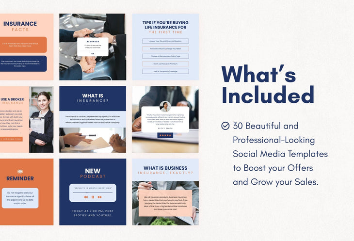Ladystrategist 30 Insurance Instagram Post Canva Templates instagram canva templates social media templates etsy free canva templates