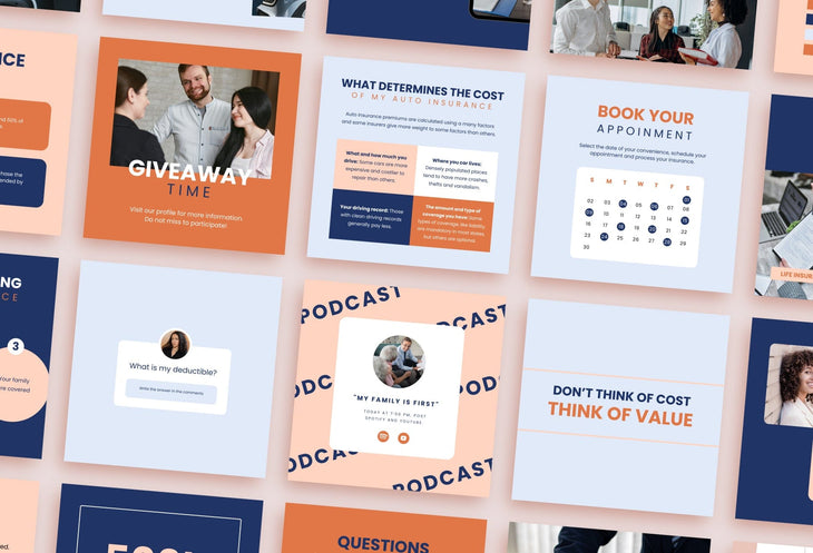 Ladystrategist 30 Insurance Instagram Post Canva Templates instagram canva templates social media templates etsy free canva templates