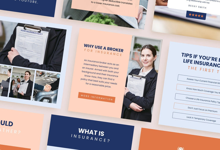 Ladystrategist 30 Insurance Instagram Post Canva Templates instagram canva templates social media templates etsy free canva templates