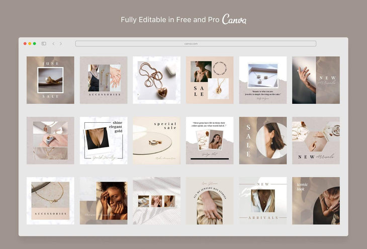 Ladystrategist 30 Jewelry Instagram Post Canva Templates instagram canva templates social media templates etsy free canva templates