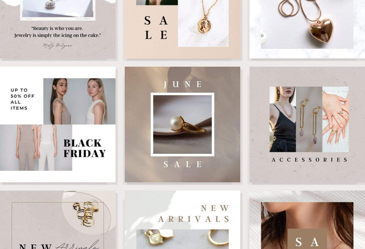 Ladystrategist 30 Jewelry Instagram Post Canva Templates instagram canva templates social media templates etsy free canva templates