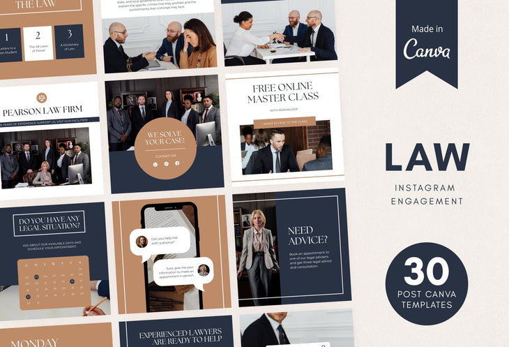Ladystrategist 30 Law Instagram Post Canva Templates instagram canva templates social media templates etsy free canva templates