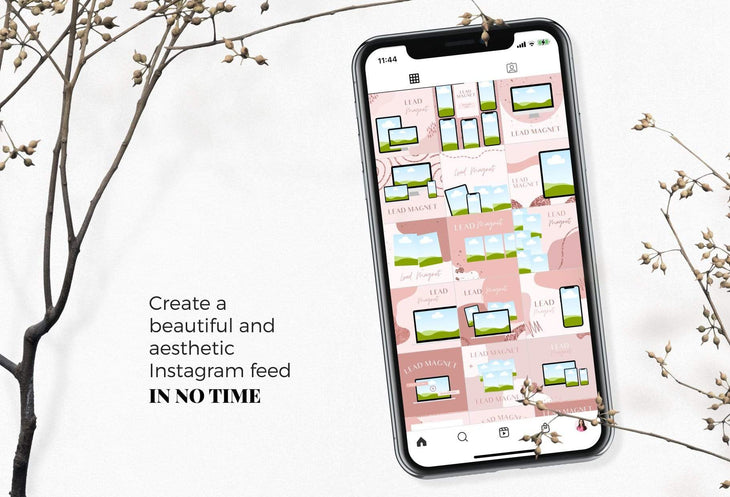 Ladystrategist 30 Lead Magnets Mockups Rose Gold Instagram Engagement Booster Post Canva Templates instagram canva templates social media templates etsy free canva templates
