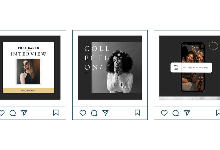 Ladystrategist 30 Luxury Fashion Instagram Post Canva Templates V2 instagram canva templates social media templates etsy free canva templates