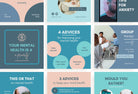 Ladystrategist 30 Mental Health Instagram Post Canva Templates V2 instagram canva templates social media templates etsy free canva templates