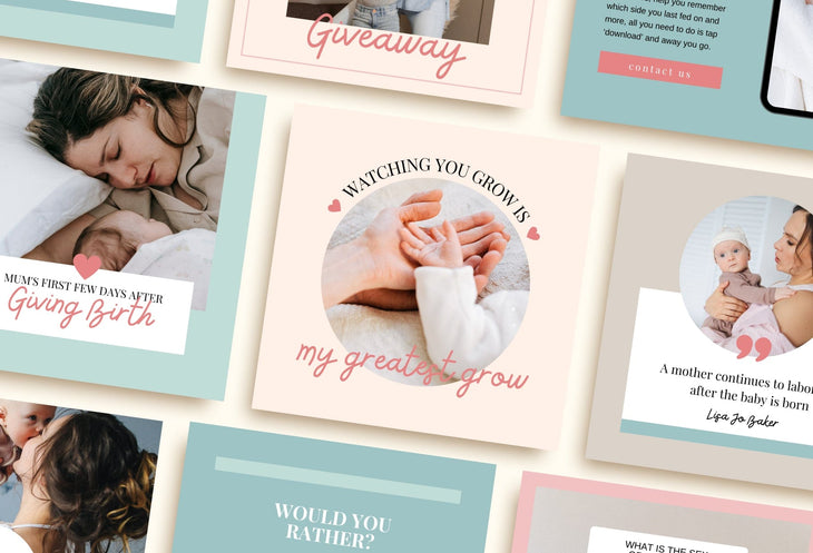 Ladystrategist 30 Mom and Baby Instagram Post Canva Templates instagram canva templates social media templates etsy free canva templates