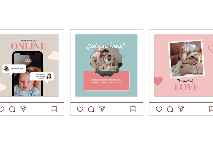 Ladystrategist 30 Mom and Baby Instagram Post Canva Templates instagram canva templates social media templates etsy free canva templates