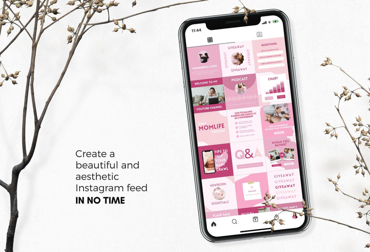 Ladystrategist 30 Mompreneurs Instagram Post Canva Templates instagram canva templates social media templates etsy free canva templates