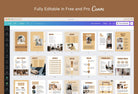 Ladystrategist 30-Page Coaching Program Package Canva Template Wheat Style instagram canva templates social media templates etsy free canva templates
