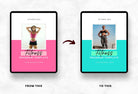 Ladystrategist 30 Page Fitness Program Template Bubble Gum Editable Canva Template instagram canva templates social media templates etsy free canva templates