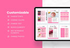 Ladystrategist 30 Page Fitness Program Template Bubble Gum Editable Canva Template instagram canva templates social media templates etsy free canva templates