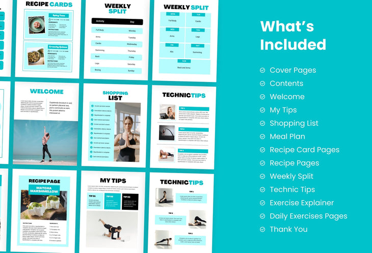 Ladystrategist 30 Page Fitness Program Template Thailand Editable Canva Templates instagram canva templates social media templates etsy free canva templates