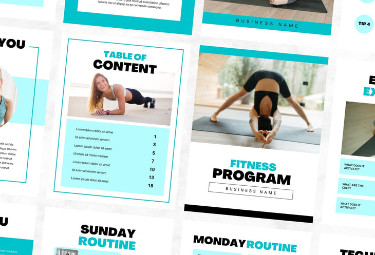 Ladystrategist 30 Page Fitness Program Template Thailand Editable Canva Templates instagram canva templates social media templates etsy free canva templates