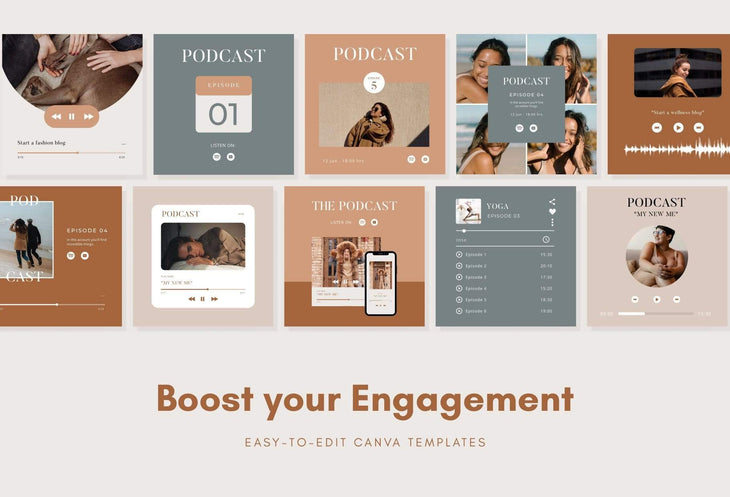 Ladystrategist 30 Podcast Wellness - Instagram Post Canva Templates instagram canva templates social media templates etsy free canva templates