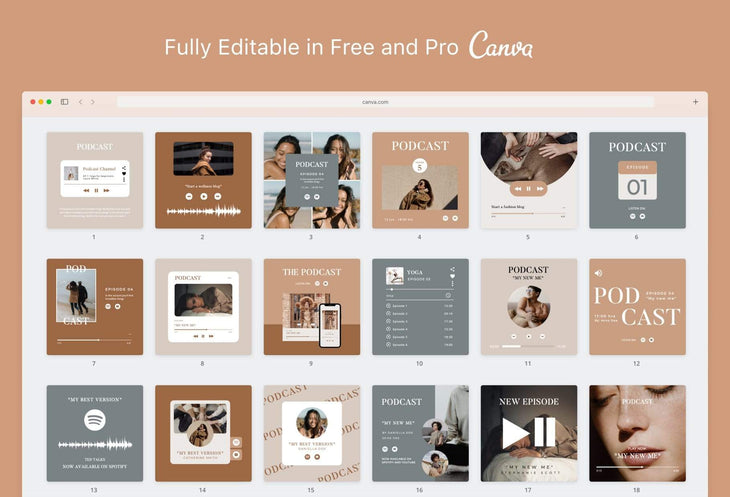 Ladystrategist 30 Podcast Wellness - Instagram Post Canva Templates instagram canva templates social media templates etsy free canva templates