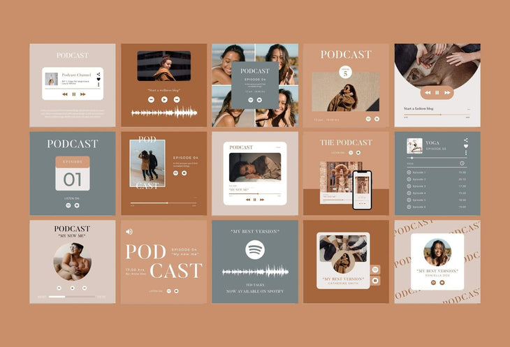 Ladystrategist 30 Podcast Wellness - Instagram Post Canva Templates instagram canva templates social media templates etsy free canva templates