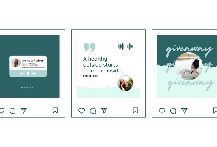 Ladystrategist 30 Podcast Wellness Instagram Post Canva Templates V2 instagram canva templates social media templates etsy free canva templates