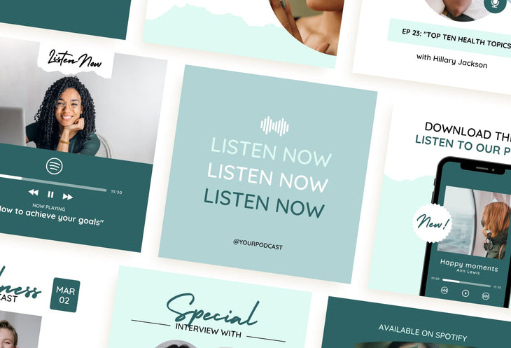 Ladystrategist 30 Podcast Wellness Instagram Post Canva Templates V2 instagram canva templates social media templates etsy free canva templates