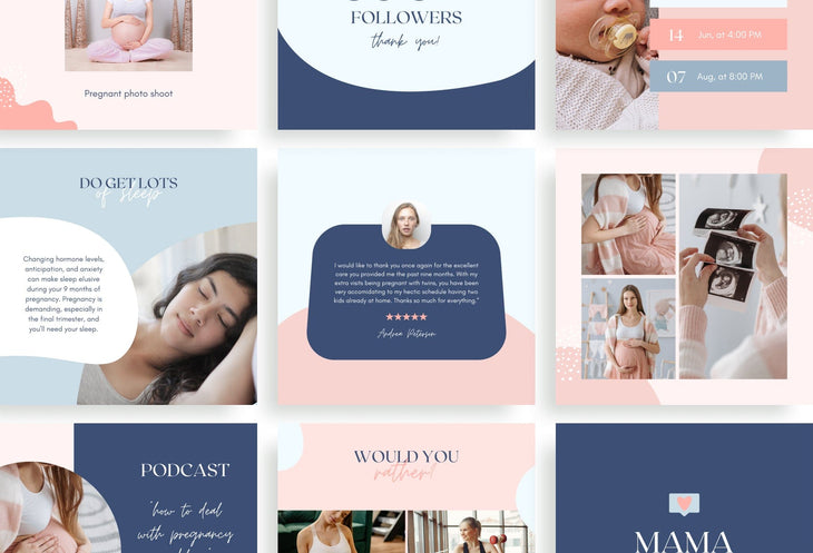 Ladystrategist 30 Pregnancy Instagram Post Canva Templates instagram canva templates social media templates etsy free canva templates