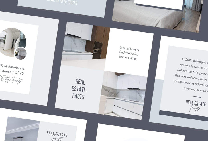 Ladystrategist 30 Real Estate Facts - Instagram Post Canva Templates instagram canva templates social media templates etsy free canva templates