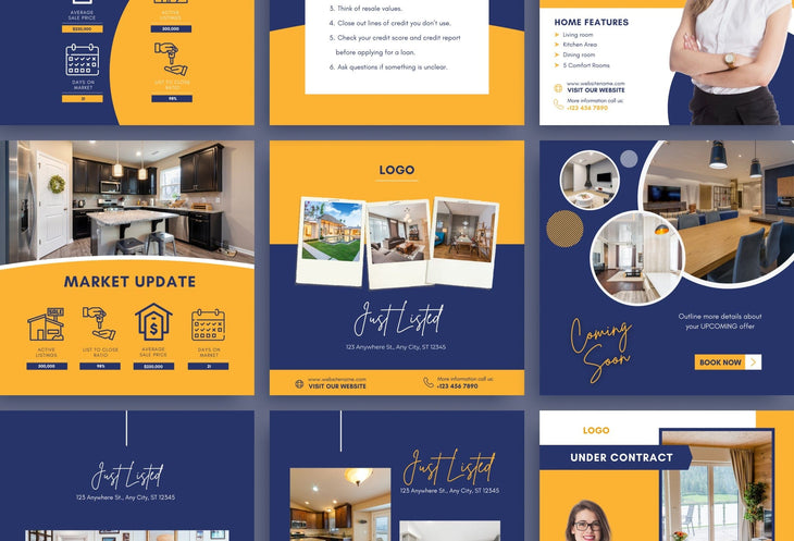 Ladystrategist 30 Real Estate Instagram Engagement Post Canva Templates instagram canva templates social media templates etsy free canva templates