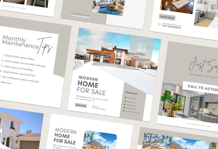 Ladystrategist 30 Real Estate Instagram Post Canva Templates instagram canva templates social media templates etsy free canva templates